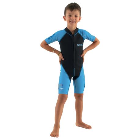 Παιδική στολή μονοσόρτς κολύμβησης Dolphin Boy 1.5mm μπλε Seac_e-sea.gr