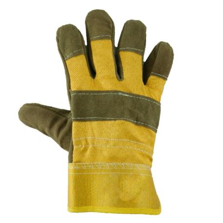 Γάντια δερματοπάνινα πολύχρωμα κίτρινα 205gr AMD041-004Β_e-sea.gr