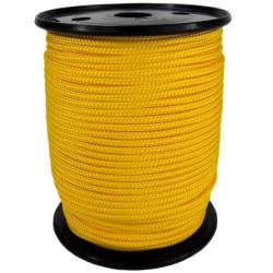 Σχοινί αρτάνι πλεκτό πολυεστερικό κίτρινο 3.5mm (1m)_e-sea.gr