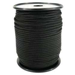 Σχοινί αρτάνι πλεκτό πολυεστερικό μαύρο 3.5mm (1m)-e-sea.gr