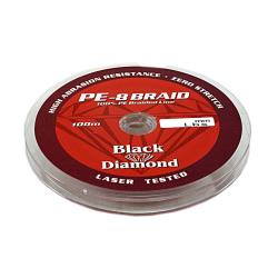 Νήμα οκτάκλωνο 100% PE 0.20mm/22lbs 100m PE-8 BRAID κόκκινο Black Diamond_e-sea.gr