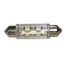 Λαμπάκι LED, 12V, T11 , SV8.5-8, 39mm, ψυχρό λευκό - 2x4 LEDs 36